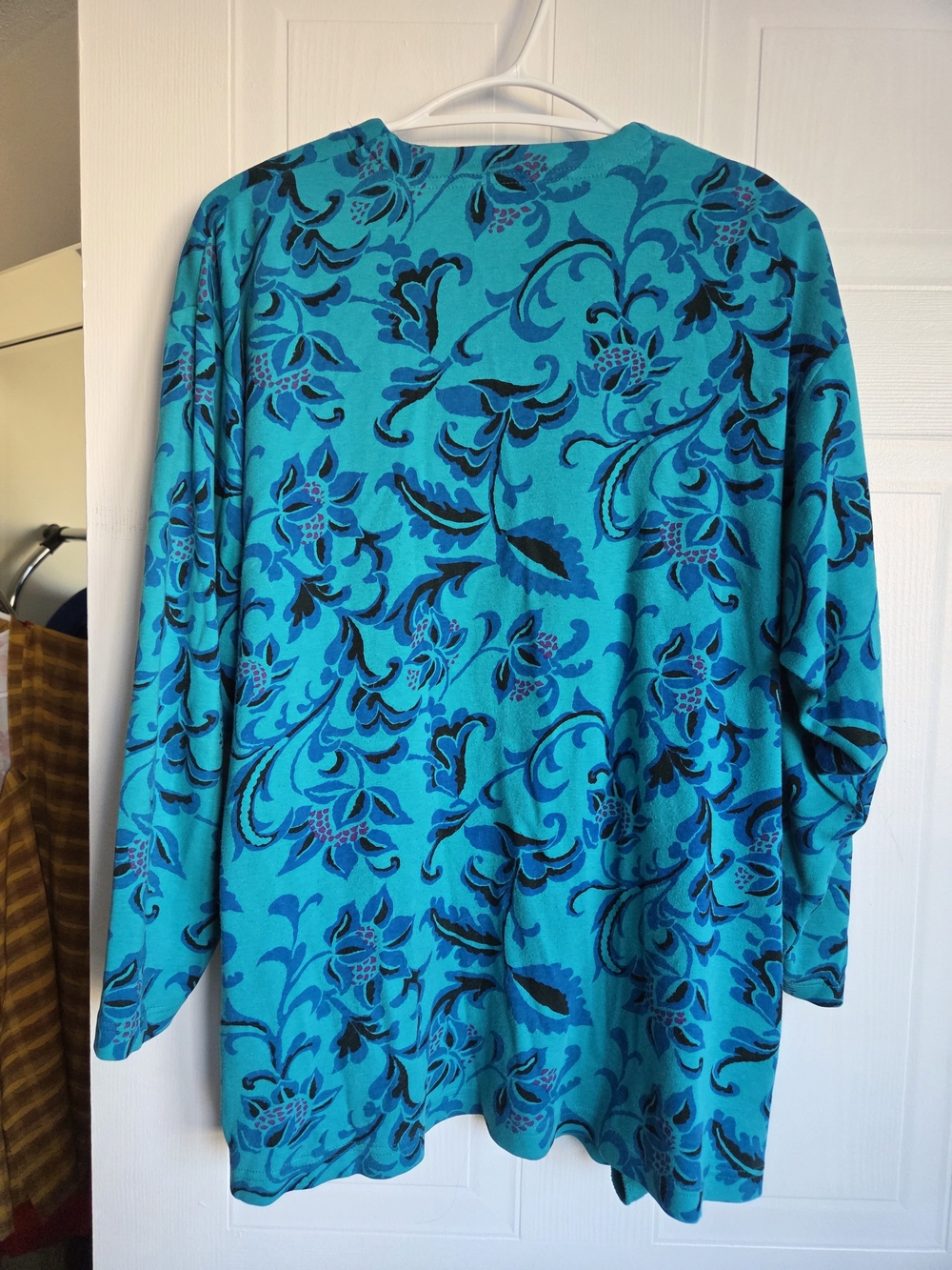 Christian Dior Separates Paris NY turquoise floral cardigan / lounge jacket - Picture 5 of 6